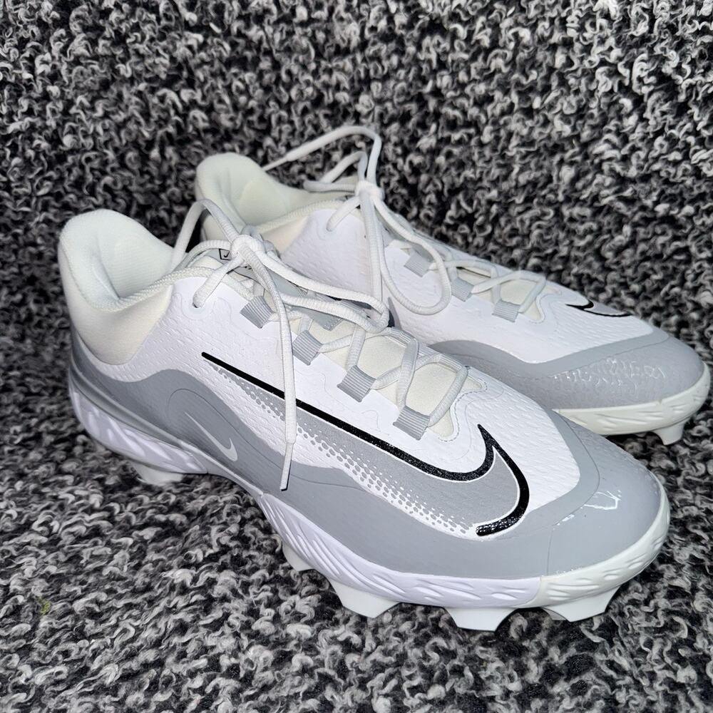 Nike Alpha Huarache Elite 4 Low MCS Baseball Cleat Gray Men Size 14